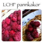 LCHF pannkakor, grädde och hallon